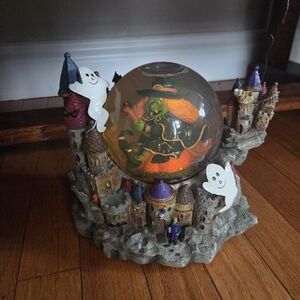 Halloween Witch Snow Globe with Ghosts